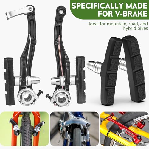 70mm V-Brake Pads for Bicycles - 4 Pack Set with Allen Wrench
