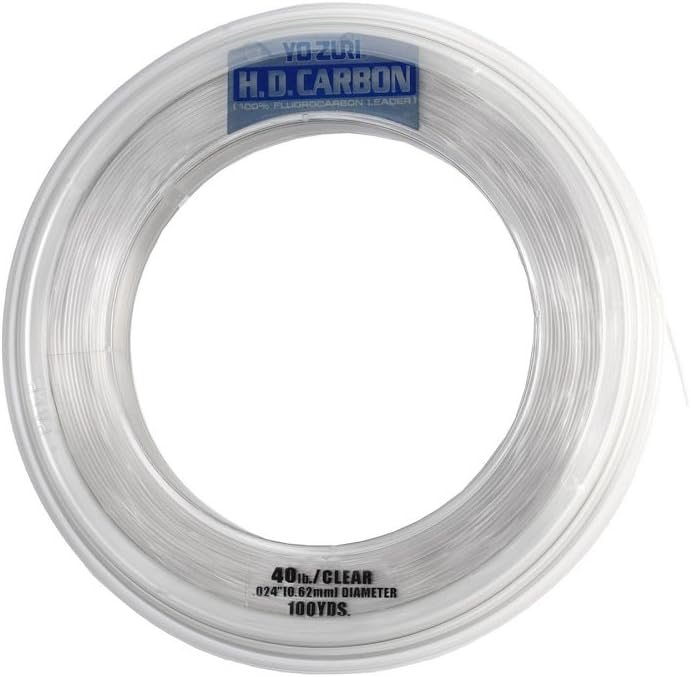 Yo-Zuri H.D. Carbon Fluorocarbon Leader Line - Superior Strength & Sensitivity | 50 Yards
