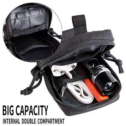 IronSeals Tactical Molle Phone Pouch Black for iPhone & Galaxy - Utility Waist Pack