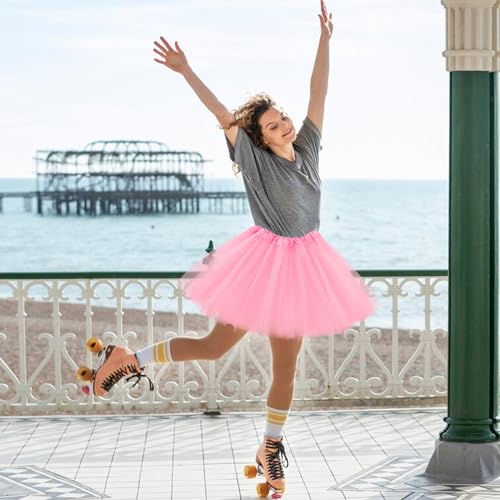 3-Layer Tulle Skirt with Glitter & Sequins - Pink, 30-40 Short