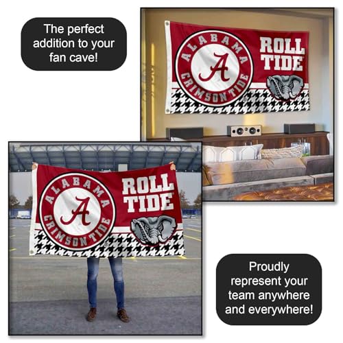 Alabama Crimson Tide 3x5 College Banner Flag - Durable Polyester Wall & Flagpole Decor