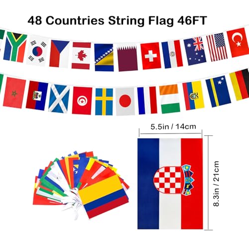 48 Countries Flag Banner for World Cup 2026 Decorations