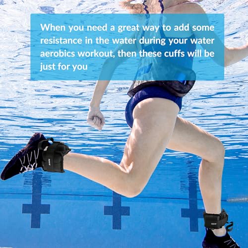Sporti Aqua Cuffs Water Resistance Bands - Black, Water Workout & Swim Training Equipment