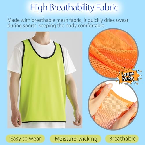 Scrimmage Vests Set of 6 - Mesh Jerseys for Soccer & Basketball Training
