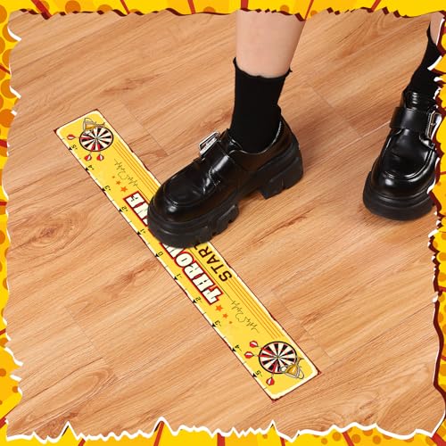 Fuyoooo 20-Pack Dart Throw Line Floor Stickers, 23 x 3.15 in Waterproof PVC Markers