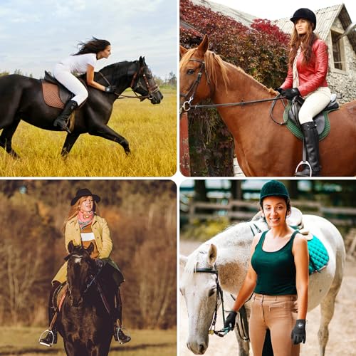 Horse Riding Gloves for Women - Extra Grip, Breathable, Medium - Black