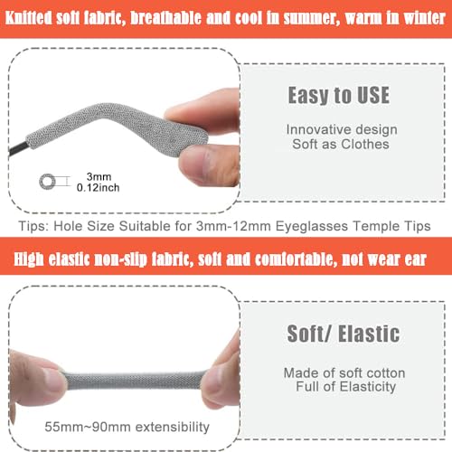 Glasses Ear Cushion, Eyeglasses Temple Tips Sleeve Protectors, Eyeglass Ears Behind Guards Ends Arm Covers
