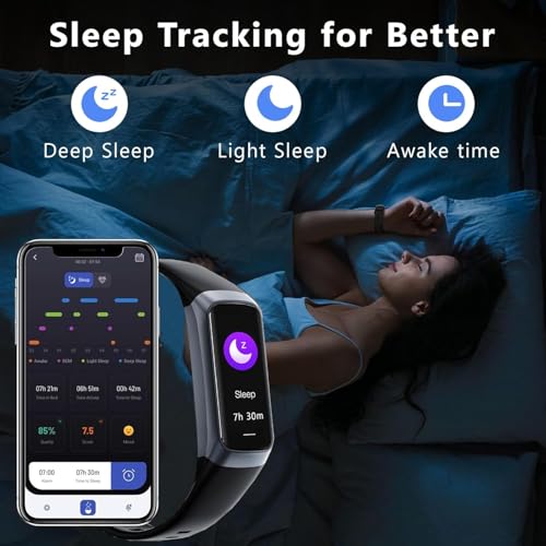 Fitness Tracker with Heart Rate, Blood Oxygen & Sleep Monitor