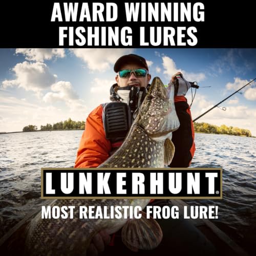 Lunker Frog Fishing Lure - Realistic Topwater Bait, Green Tea