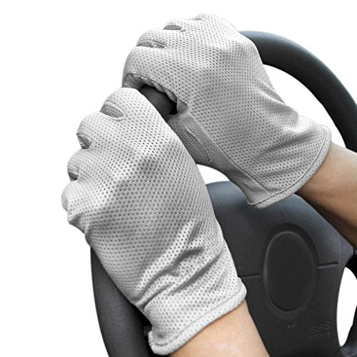 Summer UV Protection Driving Gloves - Mesh-Gray Full Finger