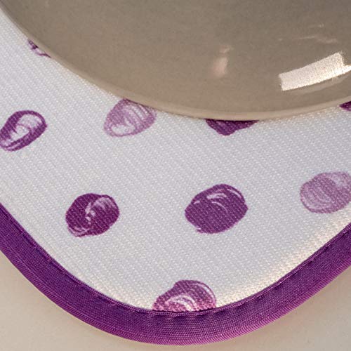 Microfiber Dish Drying Mat - Absorbent & Reversible, 16x18 in, Paint Dots