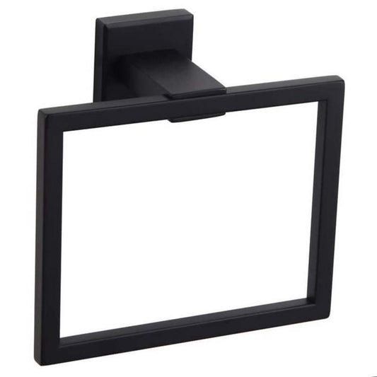 Square Towel Ring Black Hand Towel Holder KWQKEM Wall Mounted Hand Towel Rack Stainless Steel Kitchen Towel Holder Hand Towel Bar Bathroom Accessories for Towel Storage (Matte Black)