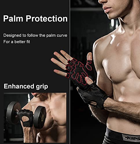 Workout Gloves for Men & Women - Large Black Weight Lifting Gloves