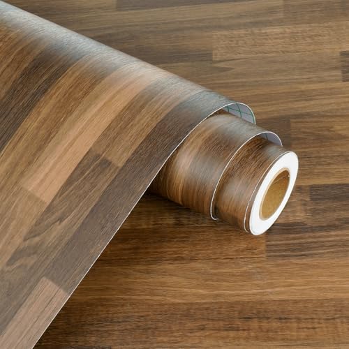 WESTICK Kitchen Butcher Block Countertop Contact Paper Waterproof Butcher Block Wood Peel and Stick Wallpaper Removable Brown Wood Contact Paper for Countertops Tables Desk Cabinets Walls 15.8" x 80"