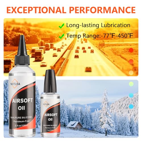 Airsoft Silicone Oil 4.4oz – Chamber Lube with Needle Oiler