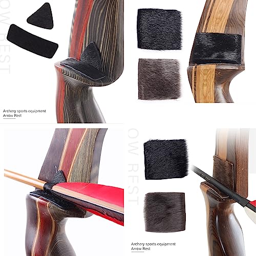SPG Archery Hair Arrow Rest - 4 Packs All-Natural Fur Adhesive Shelf