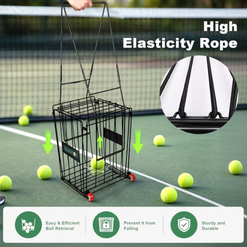 Portable Tennis Ball Hopper - 75 Ball Capacity, Dual Use