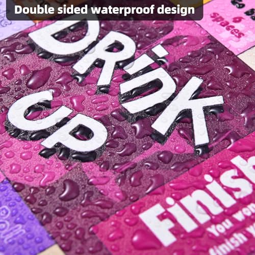 Leather Drinking Game Mat for Adults - Purple - 2-8 Players