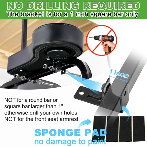 Golf Cart Rear Seat Arm Rest Set with Cup Holder - Black