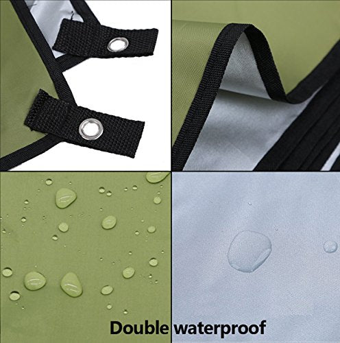 Waterproof Camping Tarp 118 x 118 Inches - Heavy Duty Rain Fly for Outdoor Shelter - Army Green