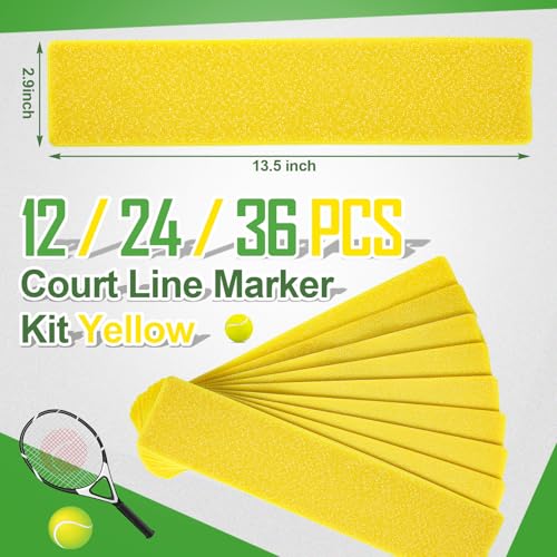 Court Line Marker Kit - 24 Yellow Boundary Markers for Sports