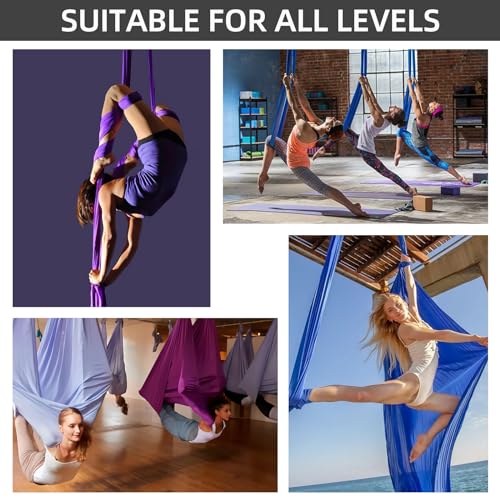 Aerial Silks Kit with Rigging Hardware - 15 Yards, Silver
