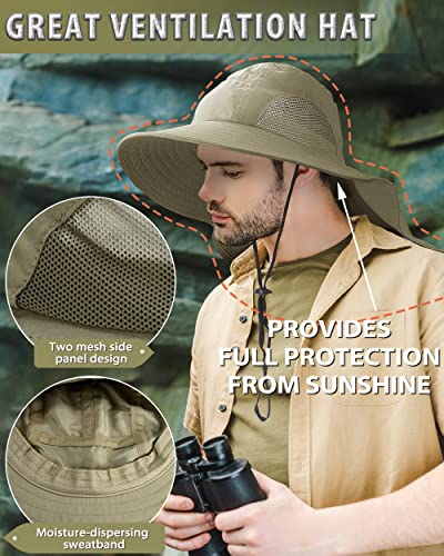 Tirrinia Wide Brim Sun Hat with Neck Flap - One Size Light Olive