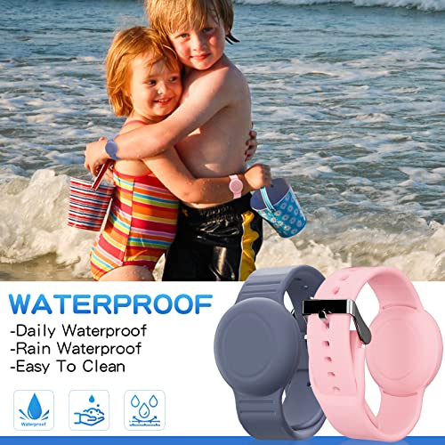 Waterproof Silicone Bracelet for AirTag - Kids Tracker Band, 2 Pack