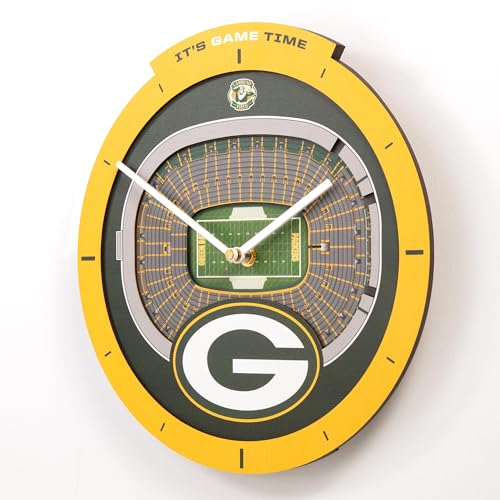 Green Bay Packers 3D StadiumView Wall Clock - Ready to Hang