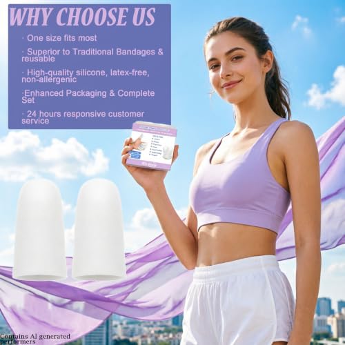 14pcs Silicone Gel Finger Protectors - White Fingertips Cots