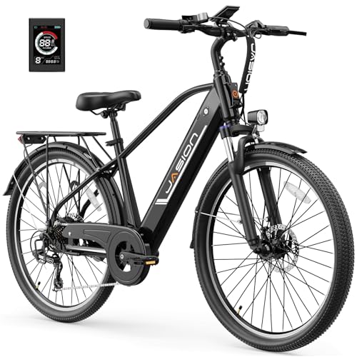 Electric Bike for Adults - 26" Jasion Roamer ST with 1200W Motor, 528Wh Battery, 28 MPH - Obsidian Black