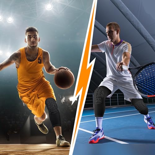 Compression Knee Pads for Basketball, Wrestling, Volleyball - Medium, Black