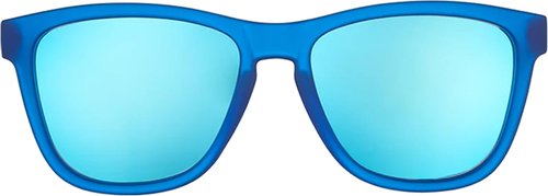 Goodr Falkor's Fever Dream Polarized Sunglasses - Dark Blue Translucent Frame, Light Blue Mirrored Lenses, UV400 Protection, Medium Size