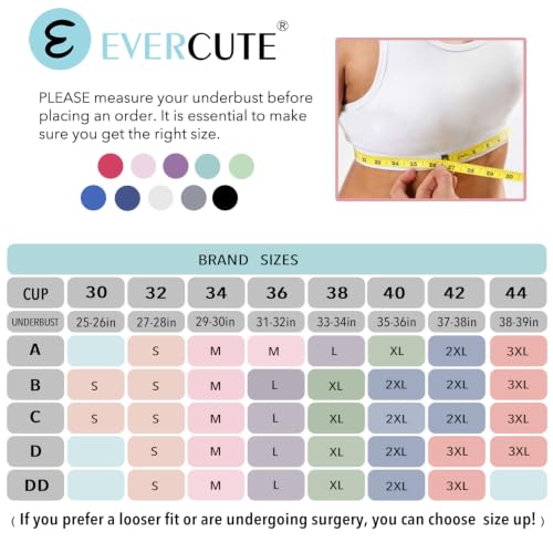 Evercute Medium Black-Blue-White-Gray Sports Bras Pack with Adjustable Straps - Supportive Racerback Workout Yoga Activewear