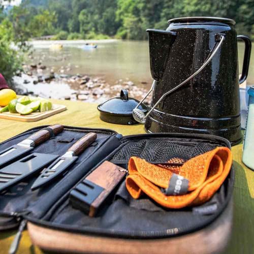 Large Reusable Camp Dish Cloth - Two-Sided Microfiber, Orange