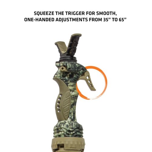 PRIMOS Hunting Trigger Stick Gen3 - Shooting Stick with Adjustable Height, Lightweight Design, and Quick-Detach Yoke for Hunting, Shooting, and Photography (35"-65", Monopod)