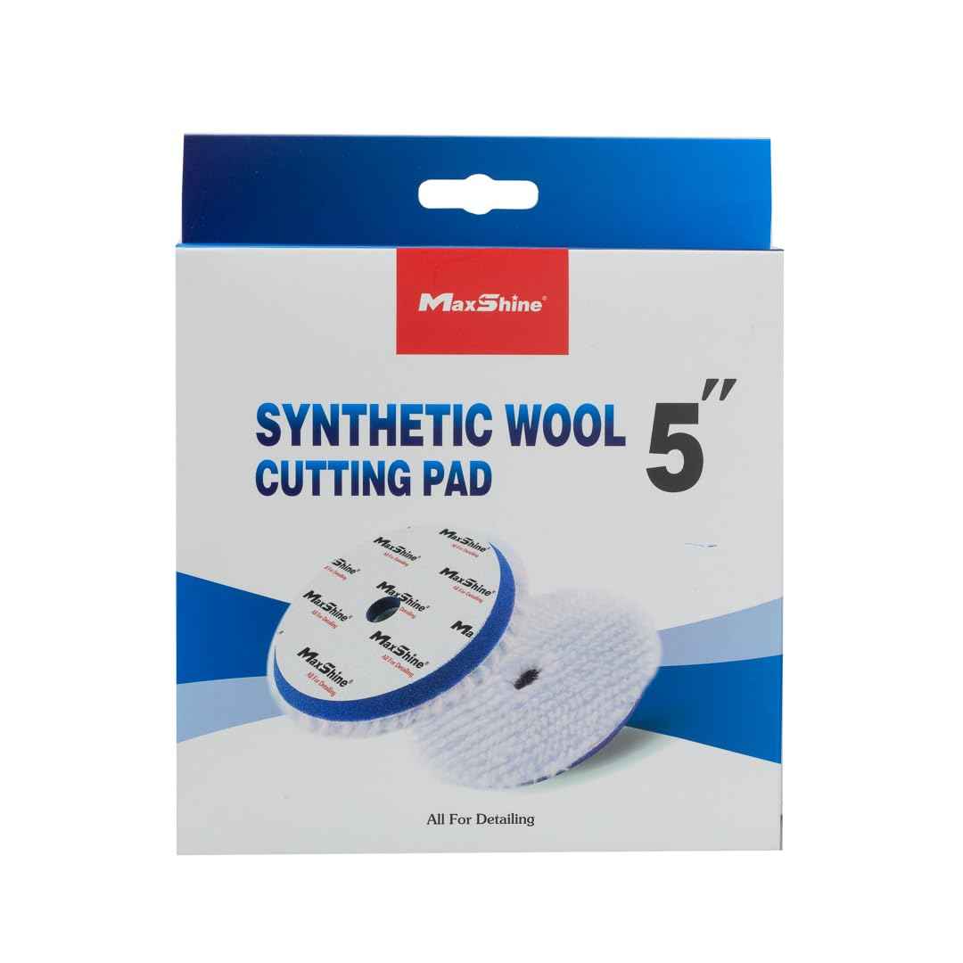 Maxshine 5” Universal Synthetic Wool Cutting Pad | Durable Hook & Loop Pad for Heavy-Duty Use | Professional Buffing Pad Compatible with DA & Rotary Polishers | Paint Correction & Defect Removal