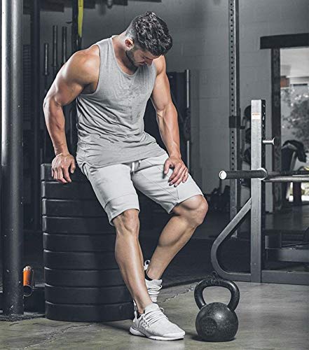 Men's Quick Dry Workout Tank Top - 3 Pack Sleeveless Tee - X-Large Black/Gray/Army Green