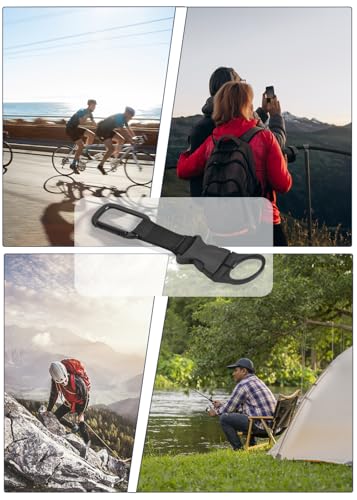 Portable Water Bottle Clip Holder - 2PCS Black Buckle Clip