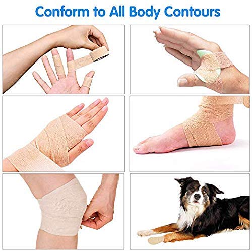 Self-Adhesive Skin Colour Elastic Bandage Tape - 12pcs