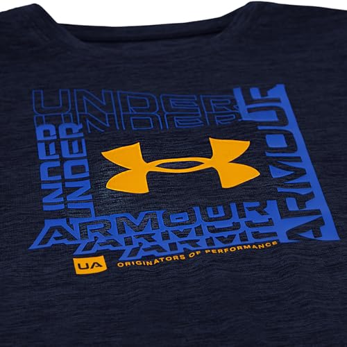 Under Armour Boys' Long Sleeve Logo Graphic T-Shirt - Midnight Frame Twist, Relaxed Fit
