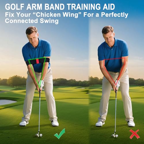 Golf Arm Band Training Aid - Elastic Swing Trainer, Black