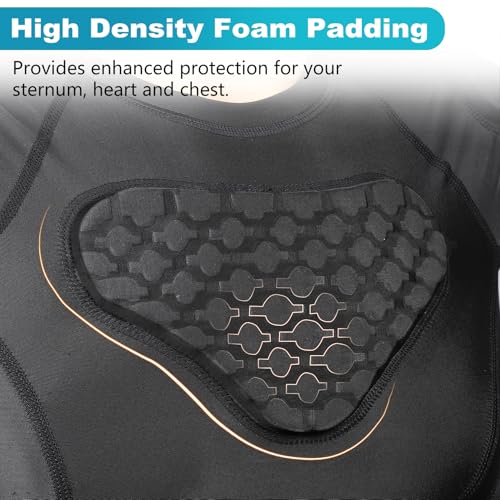 TUOY Kids Youth Padded Chest Rib Protector Shirt for Football Baseball - Black, Large