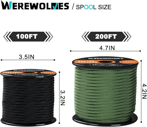 650lb Paracord Rope - 9 Strand Parachute Cord, 100 Feet - Brown Camo
