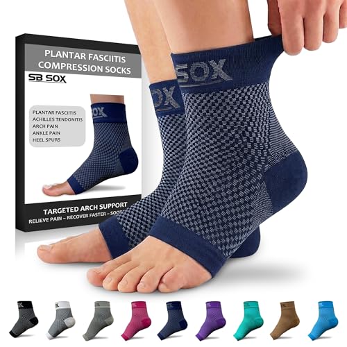 Compression Socks for Plantar Fasciitis Relief - Navy, Medium