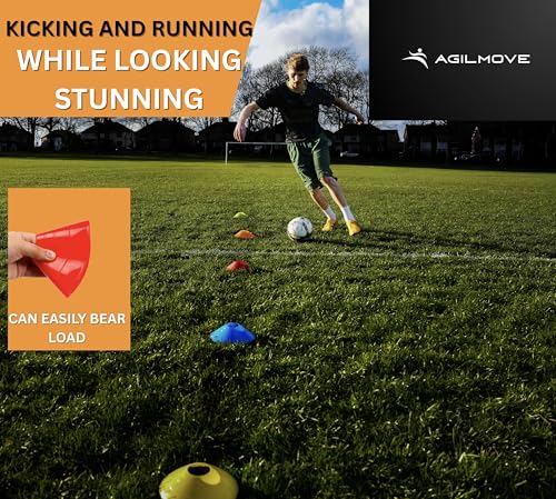 Agility Soccer Cones Set of 25 - Durable Training Equipment with Mesh Bag