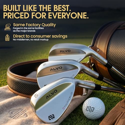 Alvo Golf Satin Chrome 60° Right-Hand Full Face Wedge - Individual Golf Club