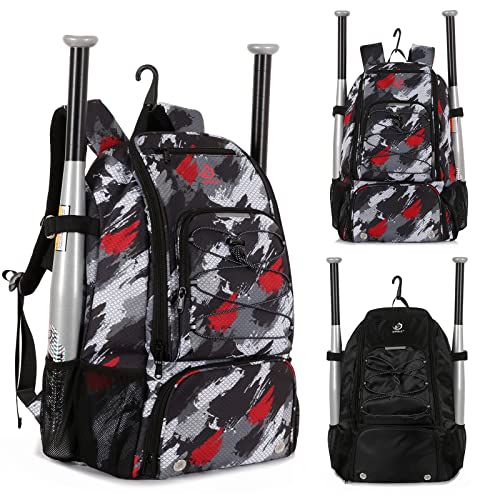 WPole Multicolor Baseball & Softball Bat Bag with Shoe Compartment & Fence Hook for Youth & Adults