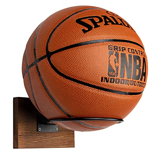 Wall-Mounted Ball Holder for Basketball, Football, Soccer, Volleyball