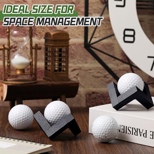 Wooden Golf Ball Display Stand - 1.97 Inch Black Rack - 1 Pack